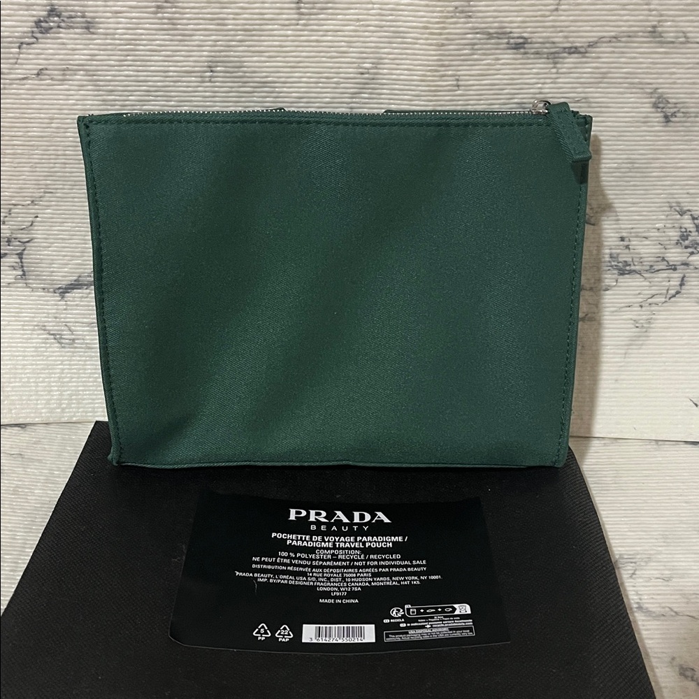Prada Beauty Forest Green Cosmetics Pouch - Picture 3 of 11